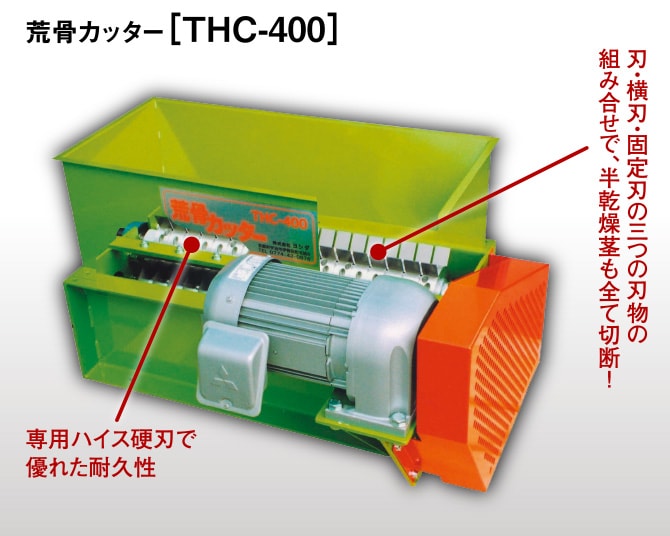 荒骨カッター［THC-400］各箇所の特長を解説した図